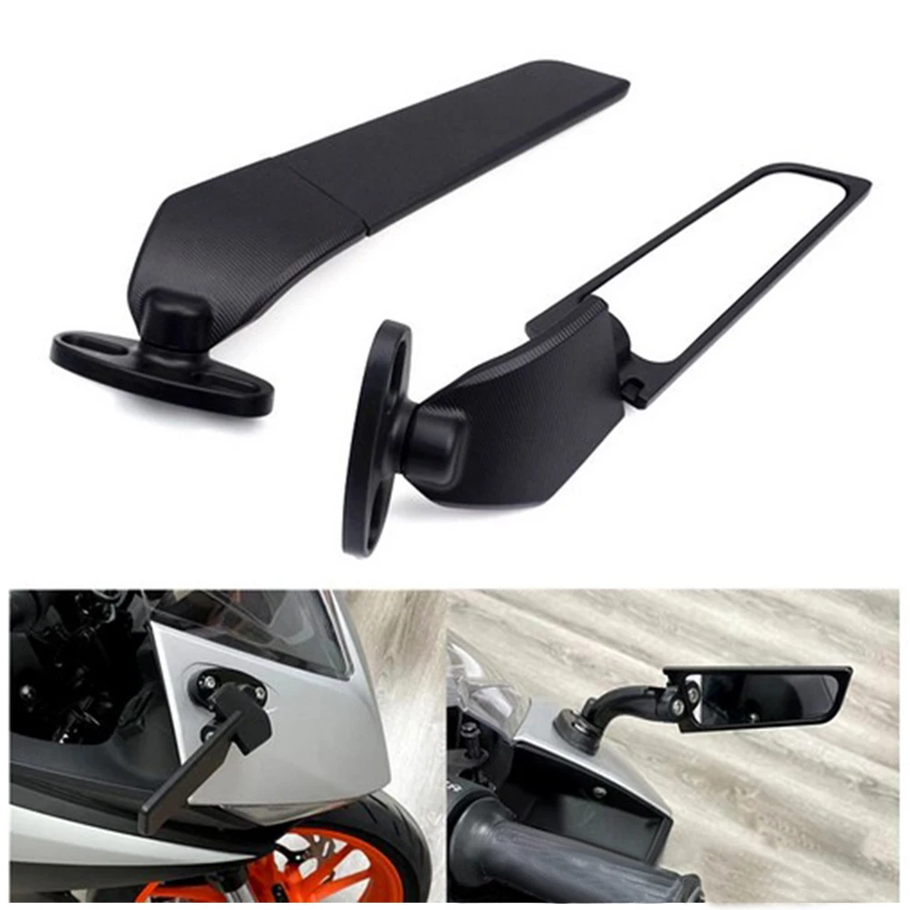 

2x For Honda CBR 650R/F CBR500R CBR900RR Adjustable Rotating Rearview Mirror Wing Aluminum Alloy Fixed Wind Wing Rearview Mirror
