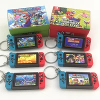 super mario bros switch game console keychain childrens schoolbag car key pendant ring holder trinkets accessory jewelry gifts