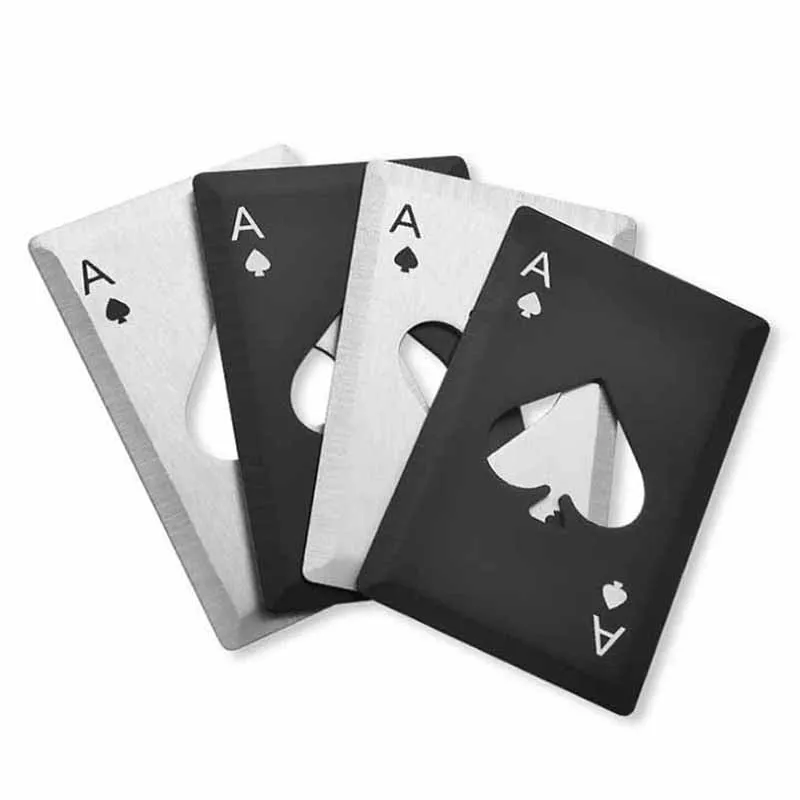 

Spade A открывалка для пивных бутылок, металлическая открывалка для покерных карт, пивная Портативная Черная/Серебристая мультиинструмент для покера, кухонные инструменты и гаджеты для казино