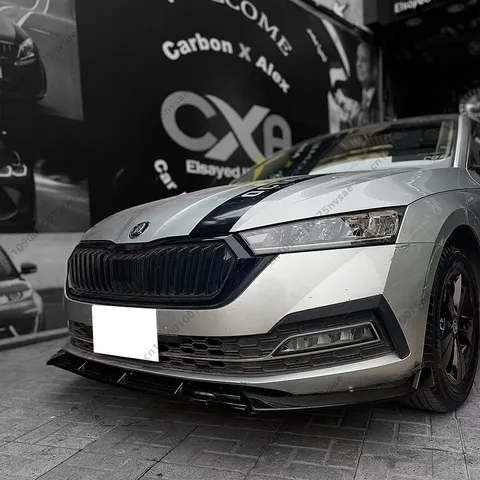 Разделитель переднего бампера для Skoda Octavia Mk4 Standard 2019-2024, передний бампер автомобиля, спойлер на подбородок, защитная крышка, защитная крышка