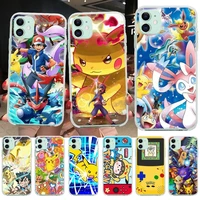 pokemon pikachu pocket monster phone case for iphone 13 12 11 pro max mini xs max 8 7 plus x se 2020 xr silicone soft cover