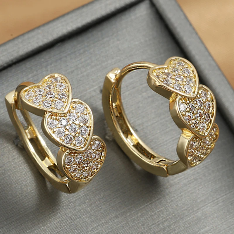 Модные Круглые Медные Серьги-кольца С Фианитами Для Женщин И Девочек Золотые