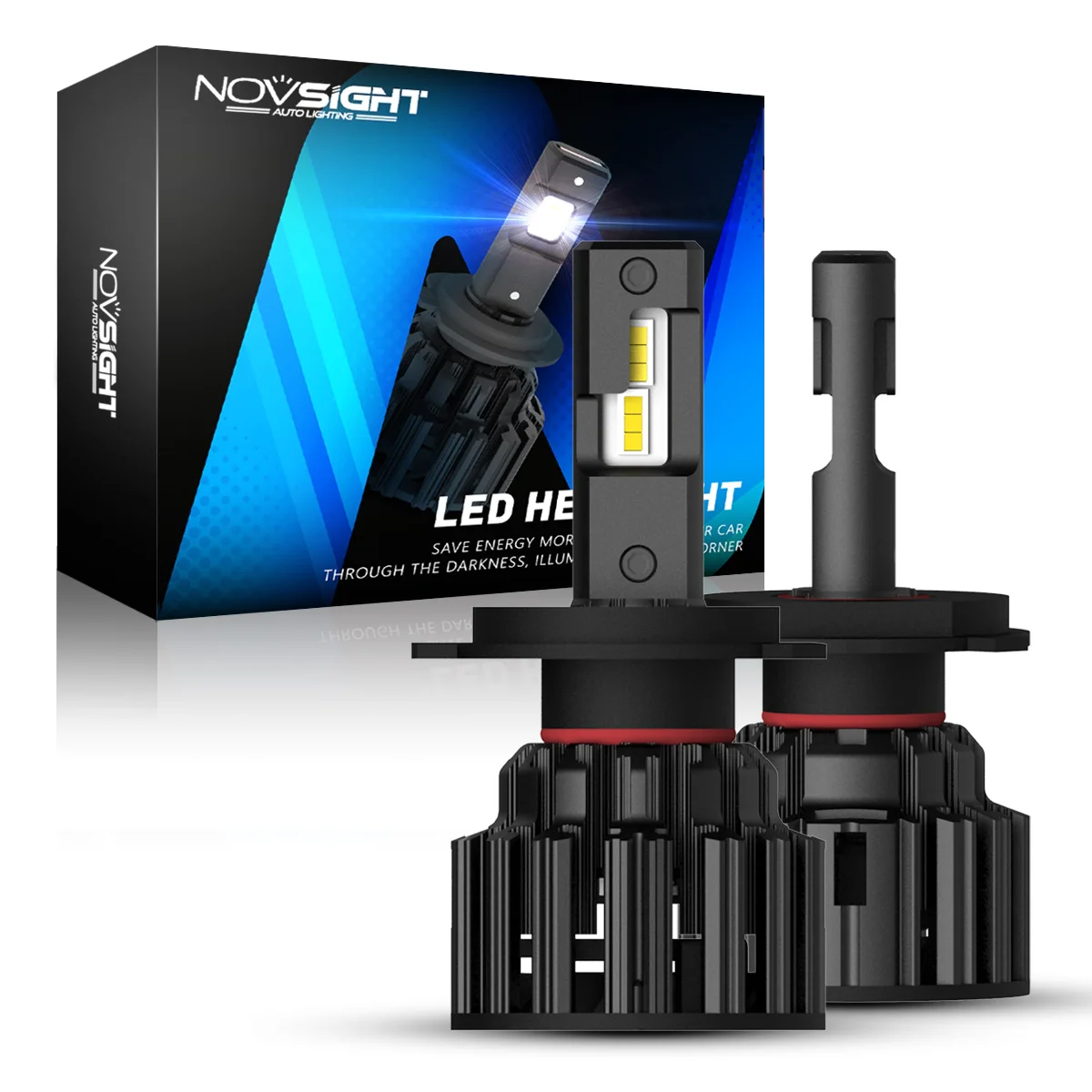 

NOVSIGHT H7 Автомобильные светодиодные фары H4 H11 H8 H9 9005 9006 HB4 лампы Авто декодер налобный фонарь 100 Вт 20000LM 6000K белый автомобисветильник