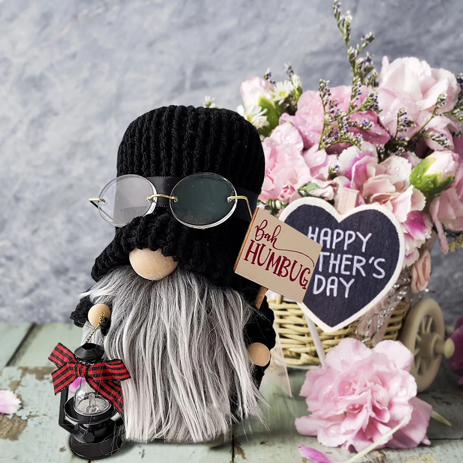 

Вязаная плюшевая беслицевая кукла для бороды, красные карликовые всесезонные декоративные украшения, миниатюры, безлицевая кукла, подарки ...