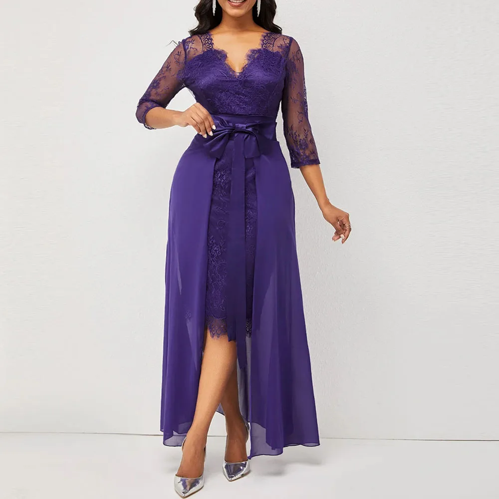 

Платье для матери невесты, платье-футляр со съемным шлейфом для гостей свадьбы, фиолетовое платье до колен, женское платье для свадебной вечеринки