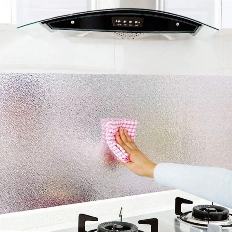 

Kitchen Oil-proof Self Adhesive Stickers Anti-fouling High-temperature Aluminum Foil Waterproof Wallpaper Cabinet Contact Paper