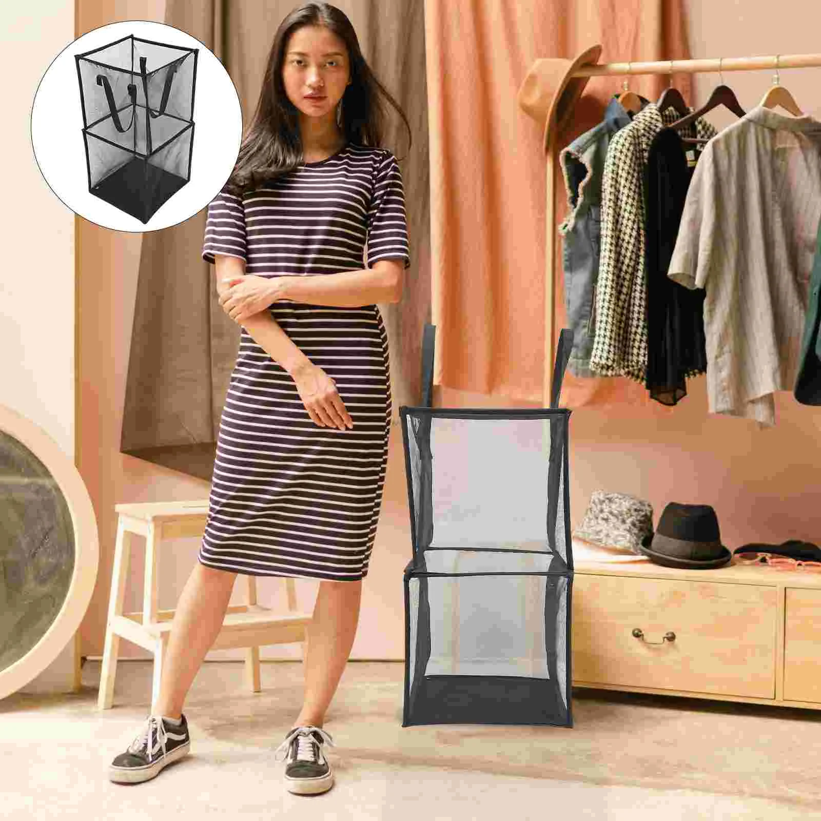 

Laundry Hamper Basket Mesh Clothes Dirtyliner Storage Replacement Foldable Washing Collapsible Folding Bin Organizer