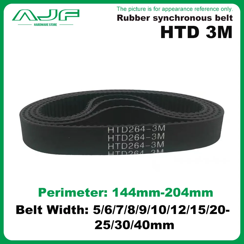 

Ремень ГРМ HTD3M 5/6/7/8/9/10/12/15/20/25/30/40 мм Ширина 144–204 мм Длина Синхронные резиновые ремни с замкнутым контуром HTD 3M