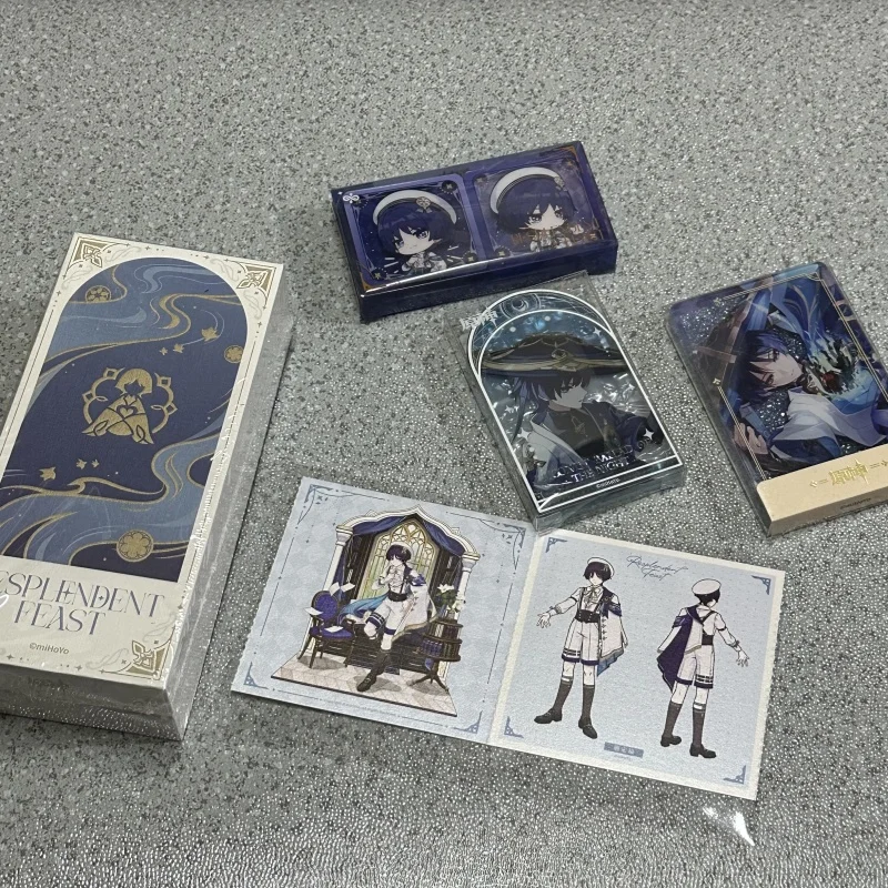 Фото Официальный набор украшений Mihoyo Genshin Impact Scaramouche Wanderer Esplendent Feast, акриловая подставка, коллекция фотокарточек Polaroid №4