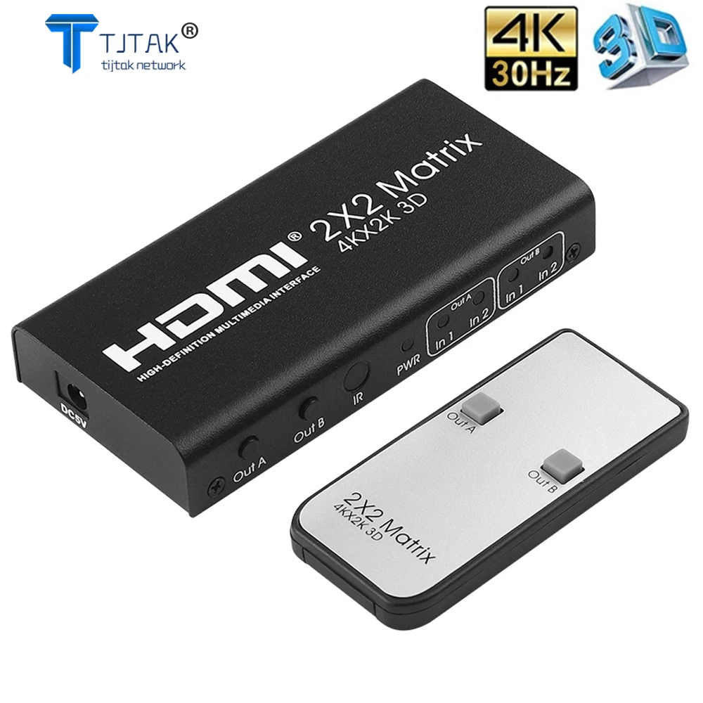 HDMI матрица 2 в Выход переключатель 2x2 аудио экстрактор ARC для XBOX HDTV PS3 PS4 проектор