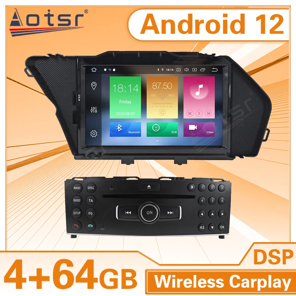 

Автомобильная магнитола на Android 12 для Mercedes Benz GLK X204 GLK300 GLK350 Carplay Аудио мультимедийный плеер Автомобильный сенсорный экран стерео головное ус...