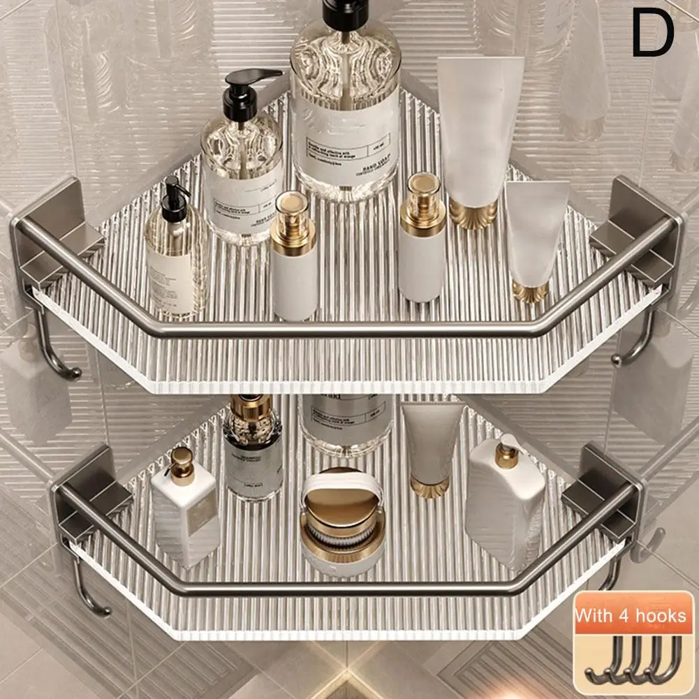 Настенная угловая полка для хранения шампуня ванной комнаты