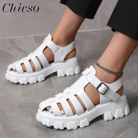 summer rome sandals 2022 new hollow out ladies closed toe buckle beach shoes 35 43 female home office outdoor casual sandals