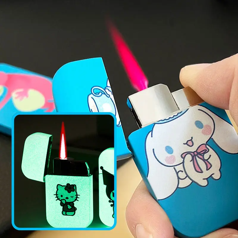 

Sanrio luminous cute cartoon lighter pink flame girl Melody Kulomi Kitty cat Cinnamoroll gift