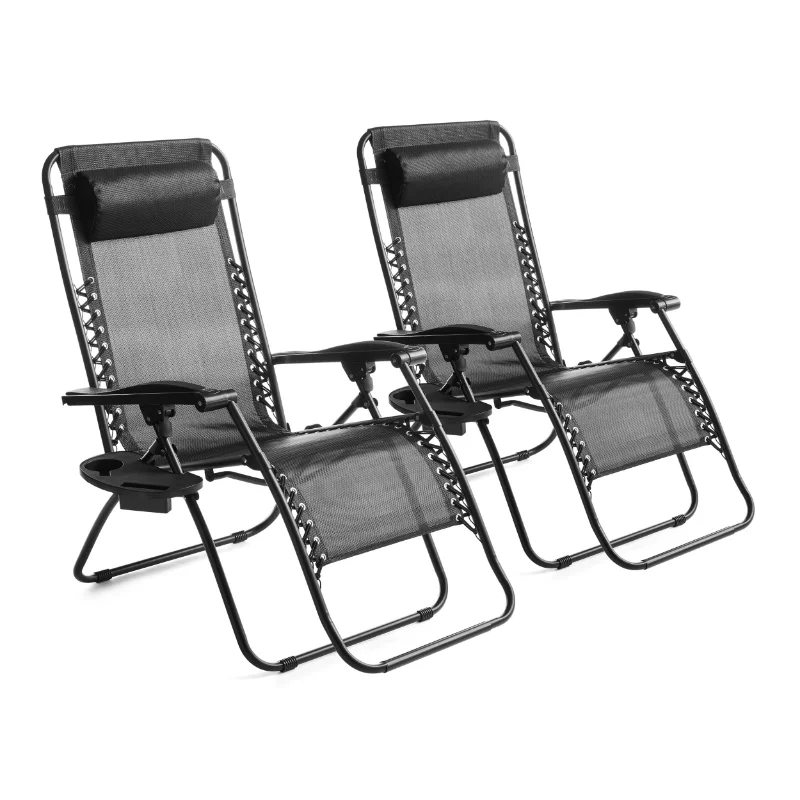 Lounger, 2 Pack - Black Zero Gravity Chair  Outdoor Furniture