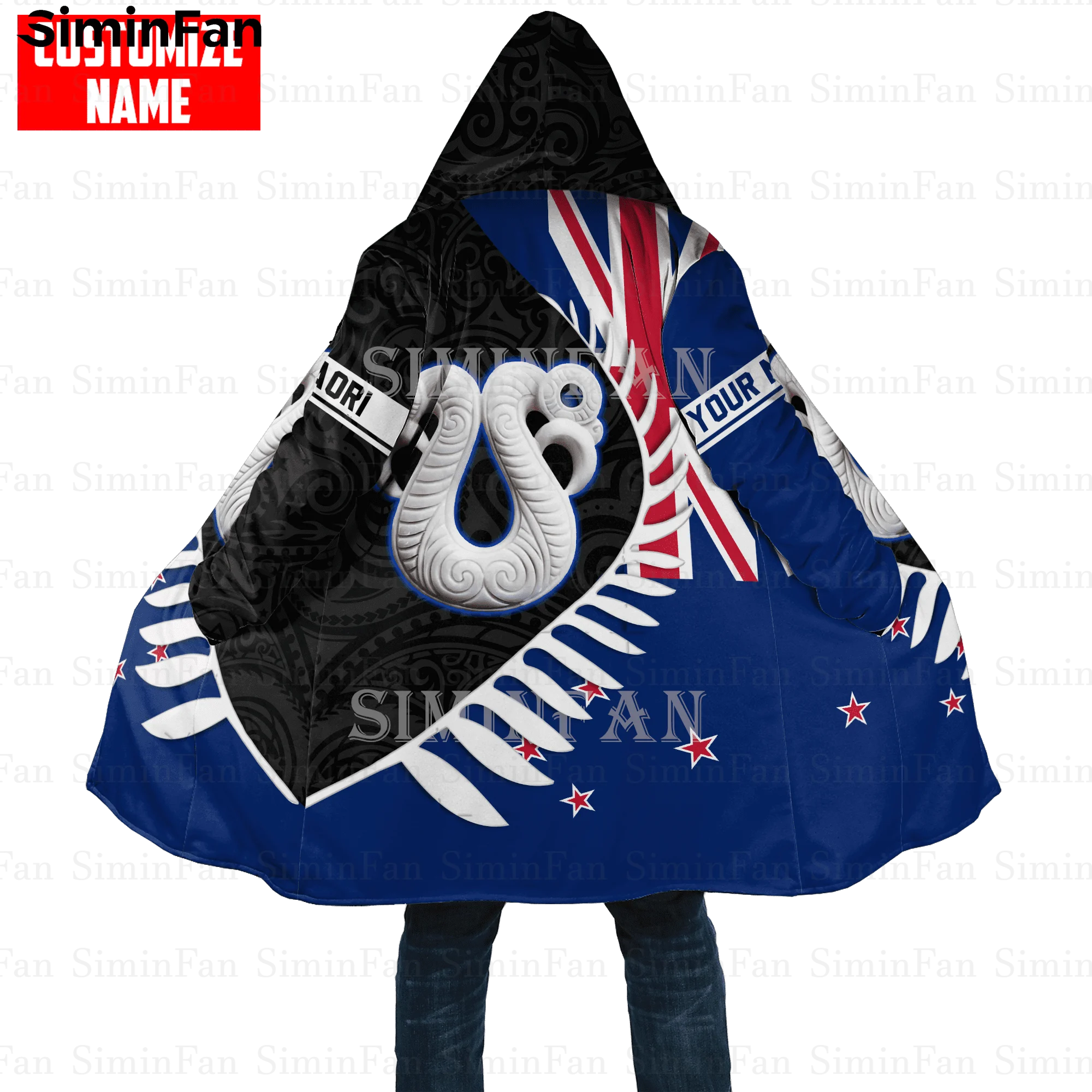 Мужская зимняя фланелевая куртка с капюшоном и 3D-принтом унисекс