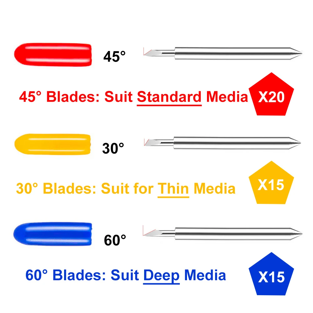 50 шт./компл. плоттер Roland Cricut лезвие 30/45/60 градусов нож режущие лезвия виниловый