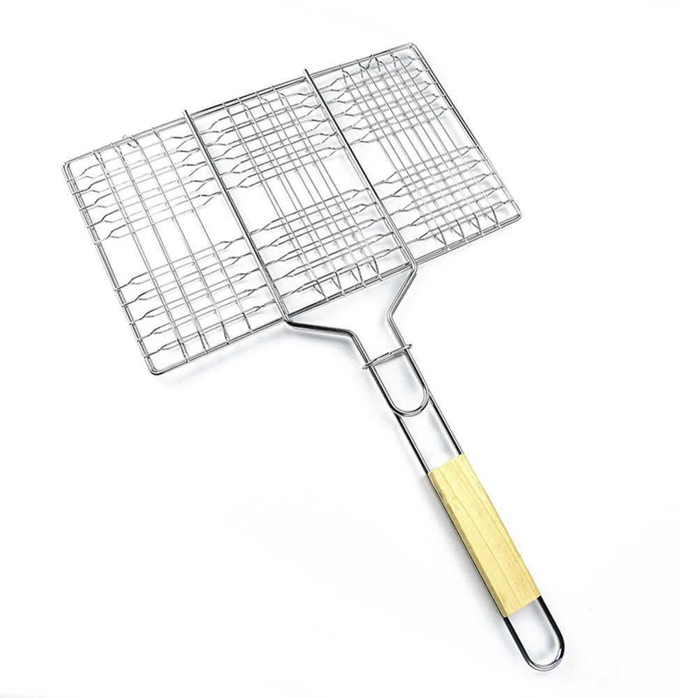 

Oven Outdoor Grilled Fish Tongs Barbecue Net 304 Stainless Steel 6 Style Useful Non-Slip Camping BBQ Clip Sturdy Tableware