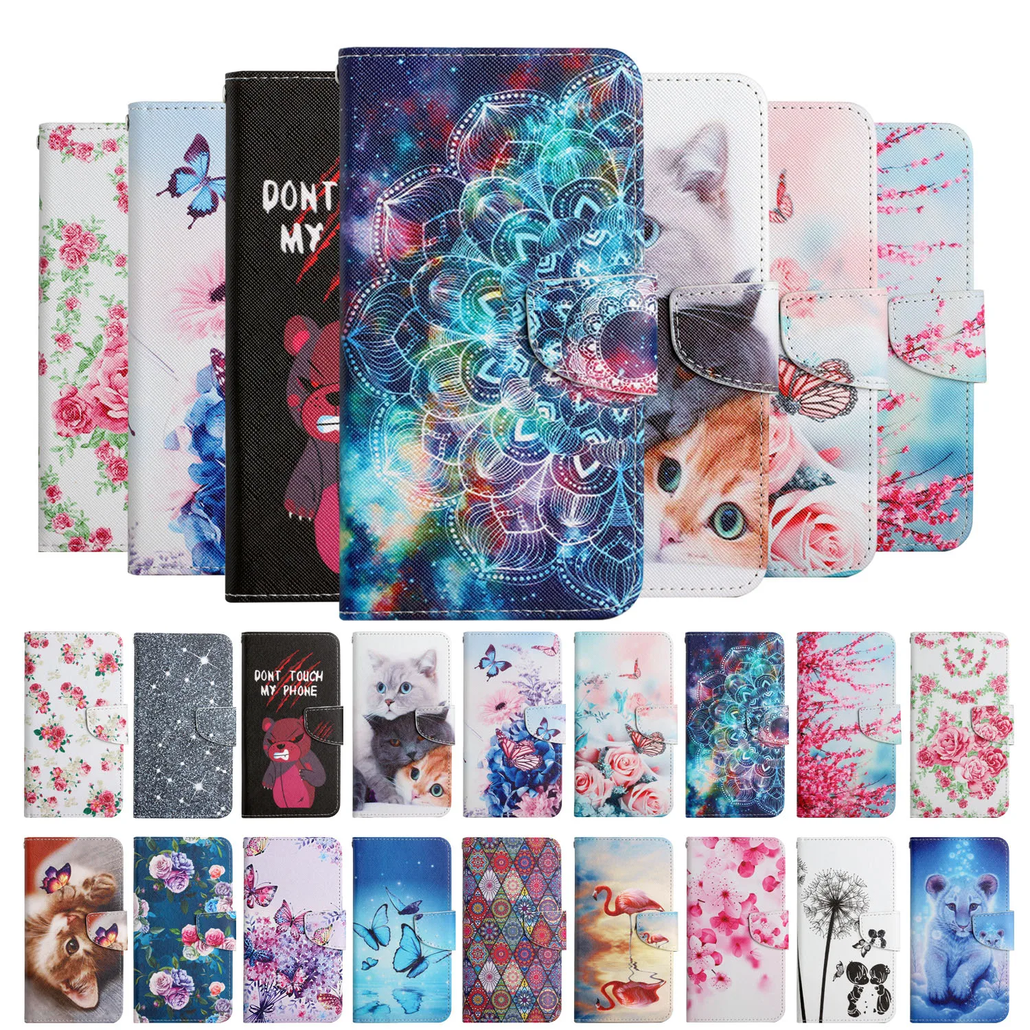 Кожаный чехол для iPhone 12 11 Pro Max 6S 7 8 Plus X XS 13 mini чехлы с милым котом бабочкой розой
