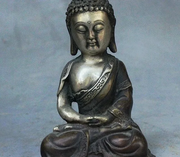 5-дюймовый старый китайский буддизм храм королевского дворца статуя Будды