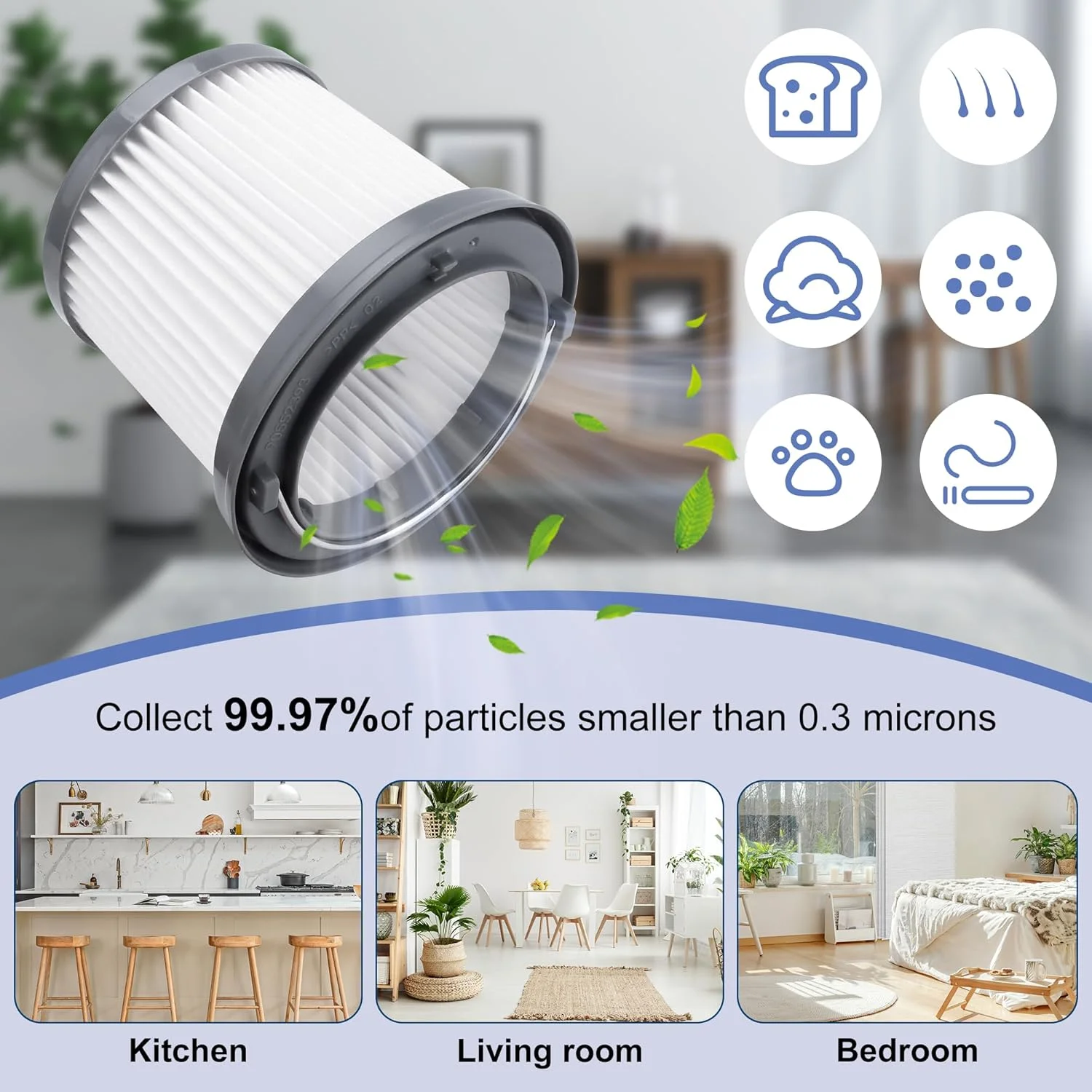 Комплект из 4 фильтров для черных и поворотных пылесосов PHV1810 PHV1210 BDH2000PL PHV1410 BDH2020FLFH