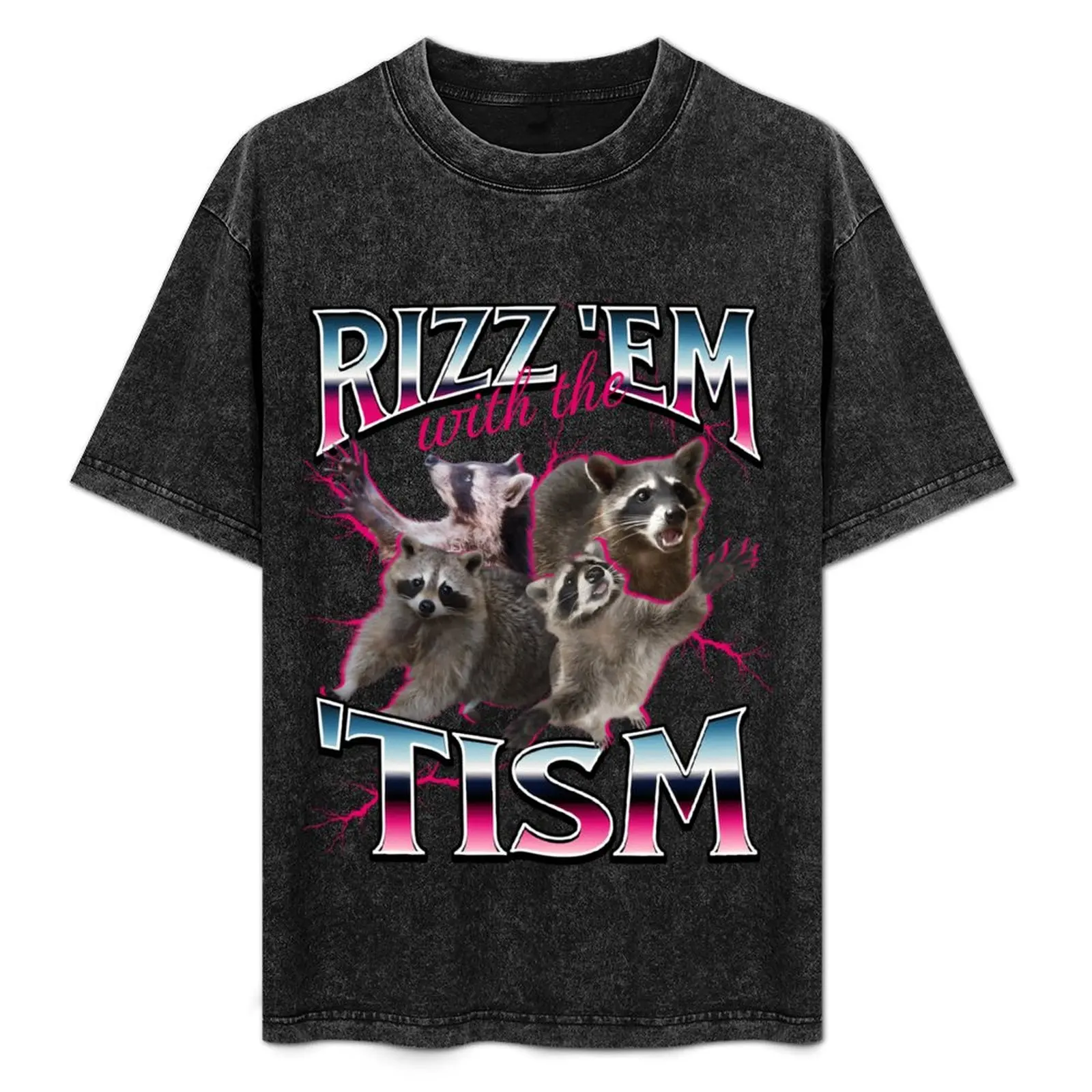 Фото Футболка Rizz Em With The Tism Meme, базовая футболка больших размеров с короткими рукавами №1