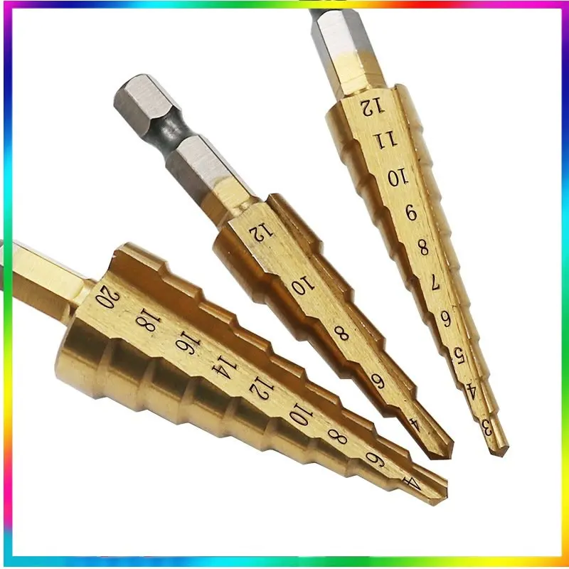 

HSS 4241 Cobalt Multiple Hole Step Drill Bit Tools Aluminum Case Metal Drilling Tool for Metal Wood Step Cone 4-32mm