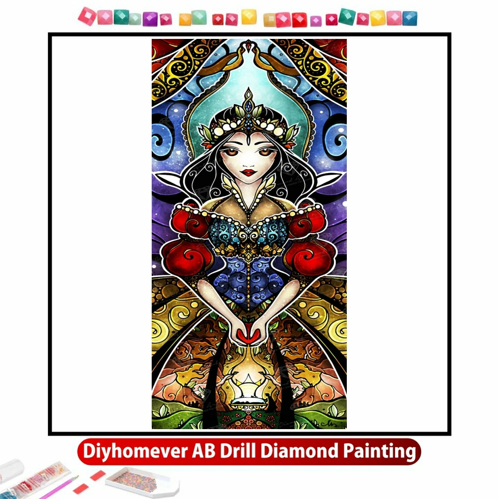 

Beautiful Cartoon Princess 5D DIY AB Diamond Painting Cross Stitch Make a Wish Mosaic Pictures Embroidery Rhinestones Home Decor