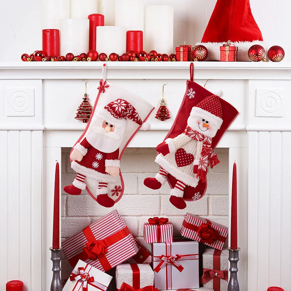 

Christmas Socks Santa Claus Bags Gift Bags Candy Bags Christmas Decoration Supplies Indoor Home Party Decoration