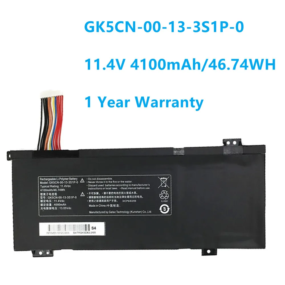 

GK5CN-00-13-3S1P-0 Laptop battery For MECHREVO x8ti x9ti Pro For Machenike T90 Plus T90-T3P F117-B F117-B3/B6D 11.4V 4100mAh