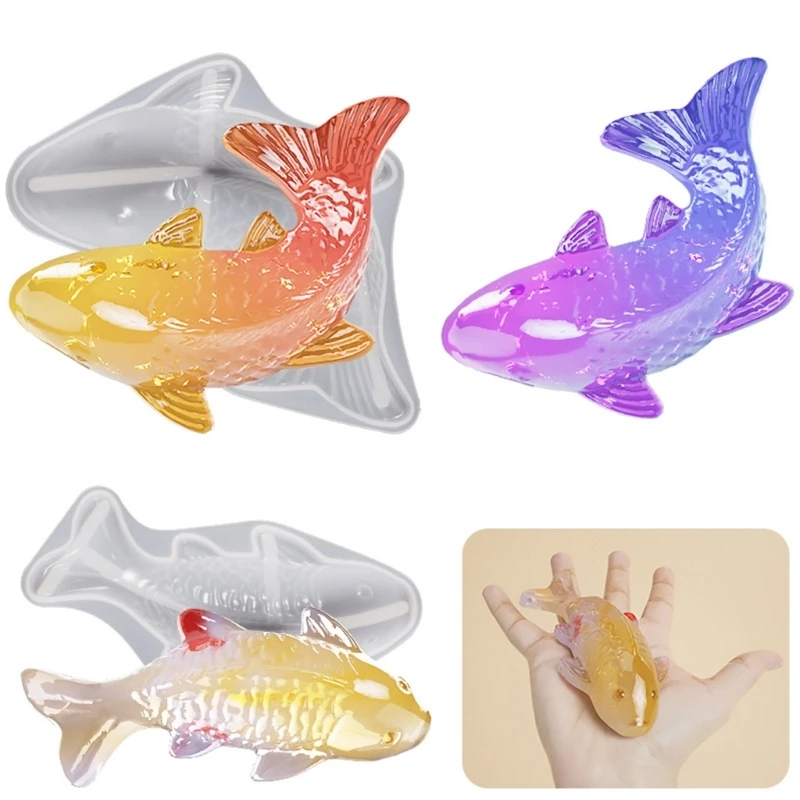 

Unique Goldfish Silicone Mold Gypsum Ornament 3D Candle Resin Mold Home Decor R3MC