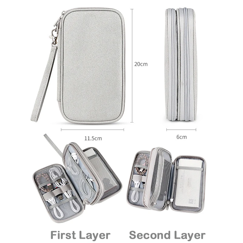 Travel Gadget Portable Power Storage Bag Cable Electronic Organizer Battery SD Cards Hard Drives USB Wires Case Kit Pouch enlarge