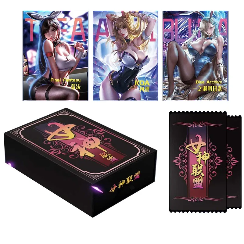 

Новые коллекционные карты в стиле сказки о богини Альянсе, Аниме фигурки, искусственные подарки, настольные игрушки для семейного Рождеств...