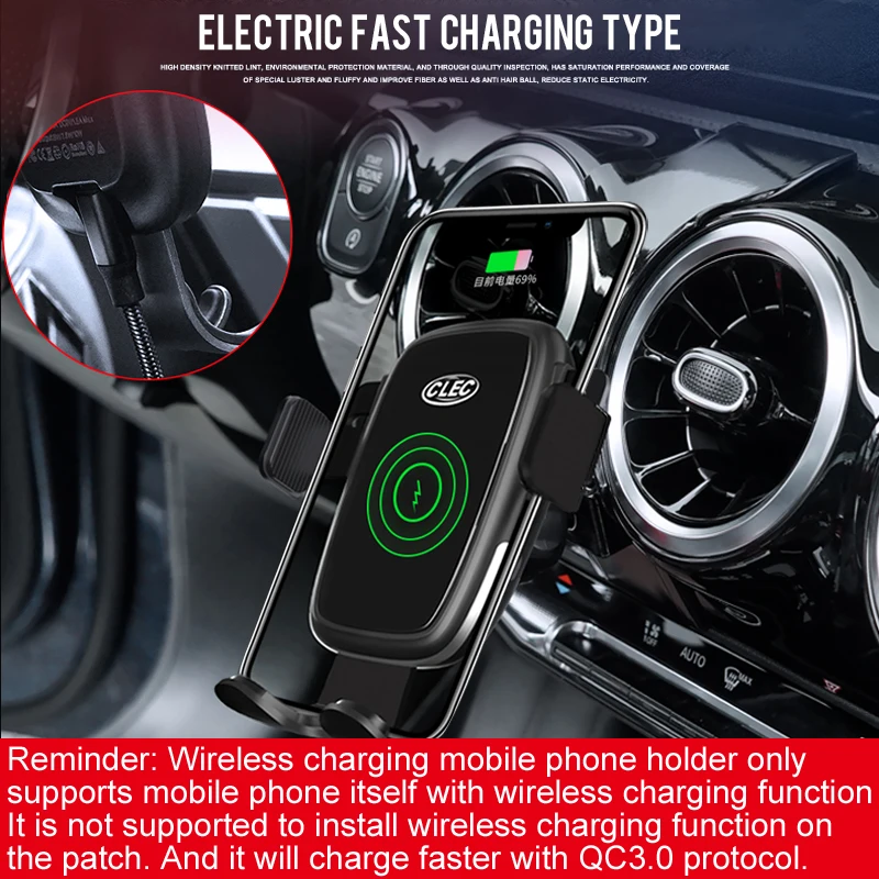 

Car Phone Holder 10W QI Wireless Charger for Ford Mustang 2015-2019 Accessories Mount Infrared Fast Wireless Charging Charger
