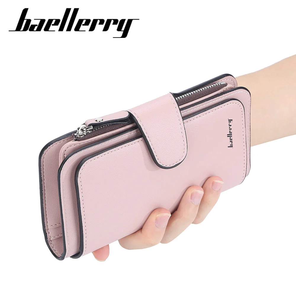 

Women Long Wallet Elegant Handbag Multi-function Card Holder Wallet Solid Color Women Purse Cell Phone Pouch Wallets for Women