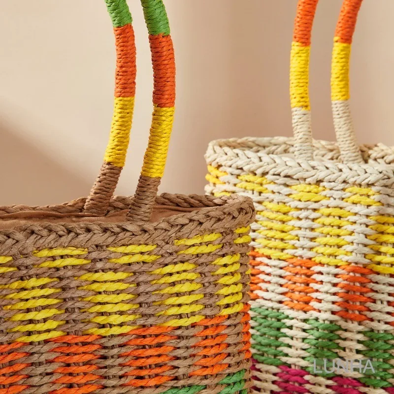 Женская сумка с верхней ручкой маленькая сумка-тоут большой емкости красочная