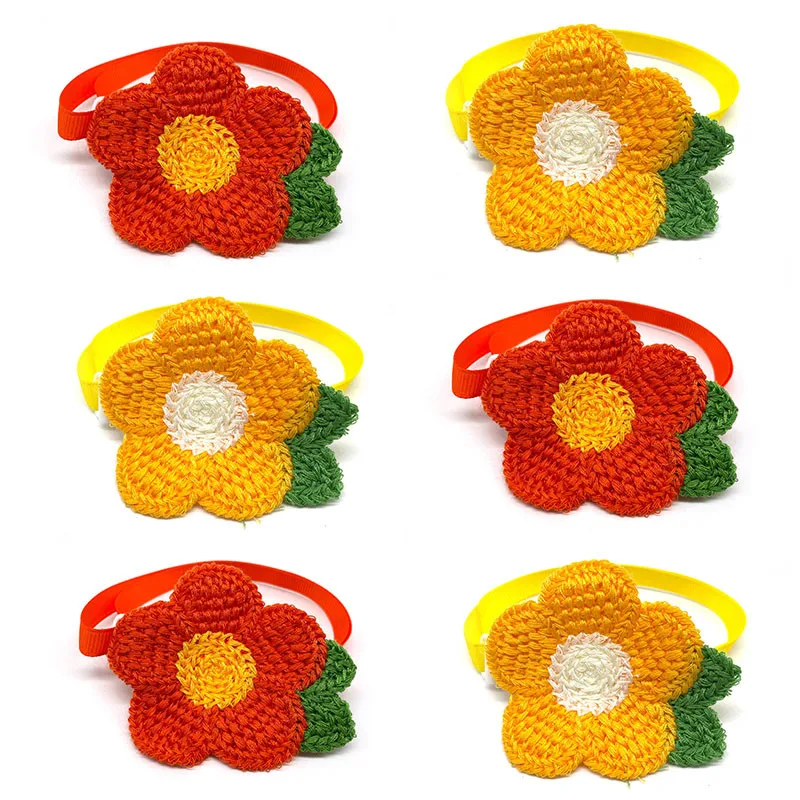

50/100pcs Flowers Style Pet Supplies Cat Pet Dog Bowties Small Middle Dog Bow Tie Puppy Neckties Pet Dog Grooming Accessories