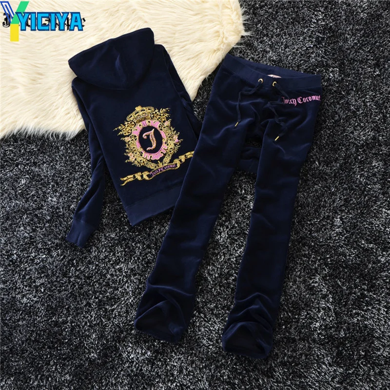 Juicy Apple Tracksuit Women Two Piece Set Oversized Zipper Hooded Running Hoodie Sport Pants Lady Suits Casual Spring Autumn New