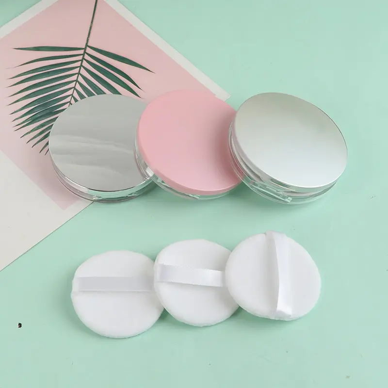 

3g Ultra-thin Empty Loose Powder Box Pot Makeup Jar Sifter Container Puff Mirror