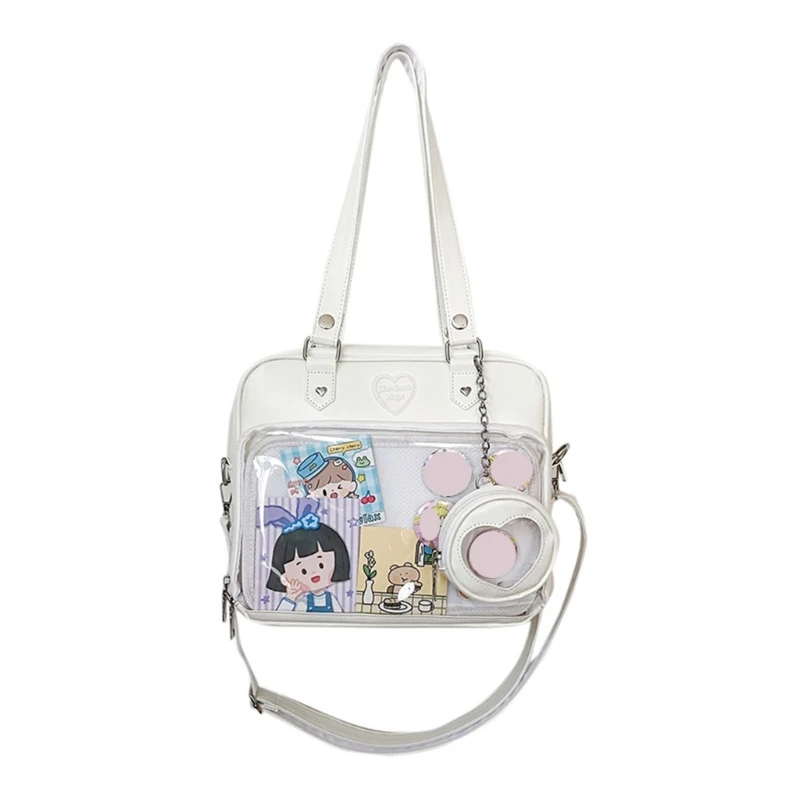 

Japanese Harajuku Ita Bag for Women PU Transparent Pocket Itabag High School Girls Uniform JK Crossbody Shoulder Bag