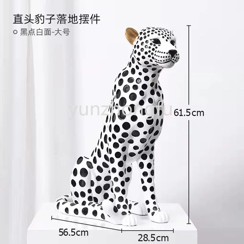 

Estatua de leopardo de la fortuna para decoración del hogar, figuritas de resina nórdica de Interior, estatuillas de animales,es