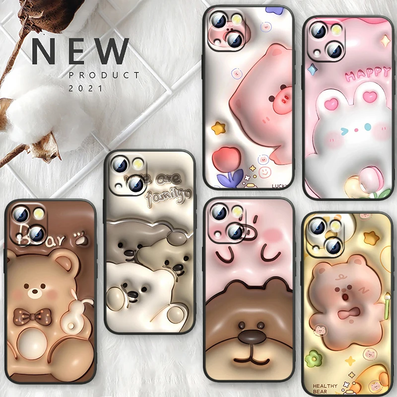 

Nonstereoscopic 3D Vision Cartoon Bear Black Phone For Apple iPhone 14 13 12 11 Pro Max Mini XS Max X XR 7 8 6 5 Plus SE2020