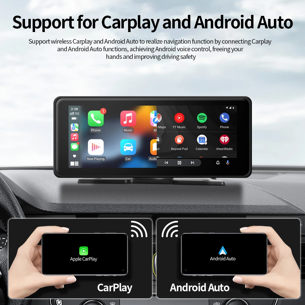 Автомобильный мультимедийный плеер с дисплеем 6 9 дюйма поддержка CarPlay Android авто