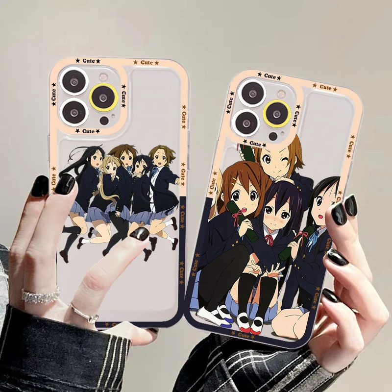 

K-ON! Anime Phone Case For iPhone 14 13 12 11 Pro Max Mini X Xs XR 6 7 8 Plus SE 2020 Transparent Case