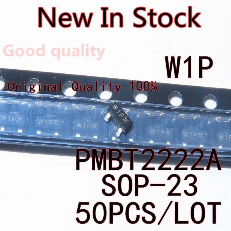 50 шт./лот PMBT2222A Шелковый экран W1P SOT-23 40 В/600 мА, транзистор SMD, Новая деталь, оригинальное качество 100%