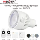 MiBoxer 2,4G GU10 6W CCT двойная белая Светодиодный ная лампа AC85-265V FUT107 лампа с регулируемой цветовой температурой Wi-Fi совместимая