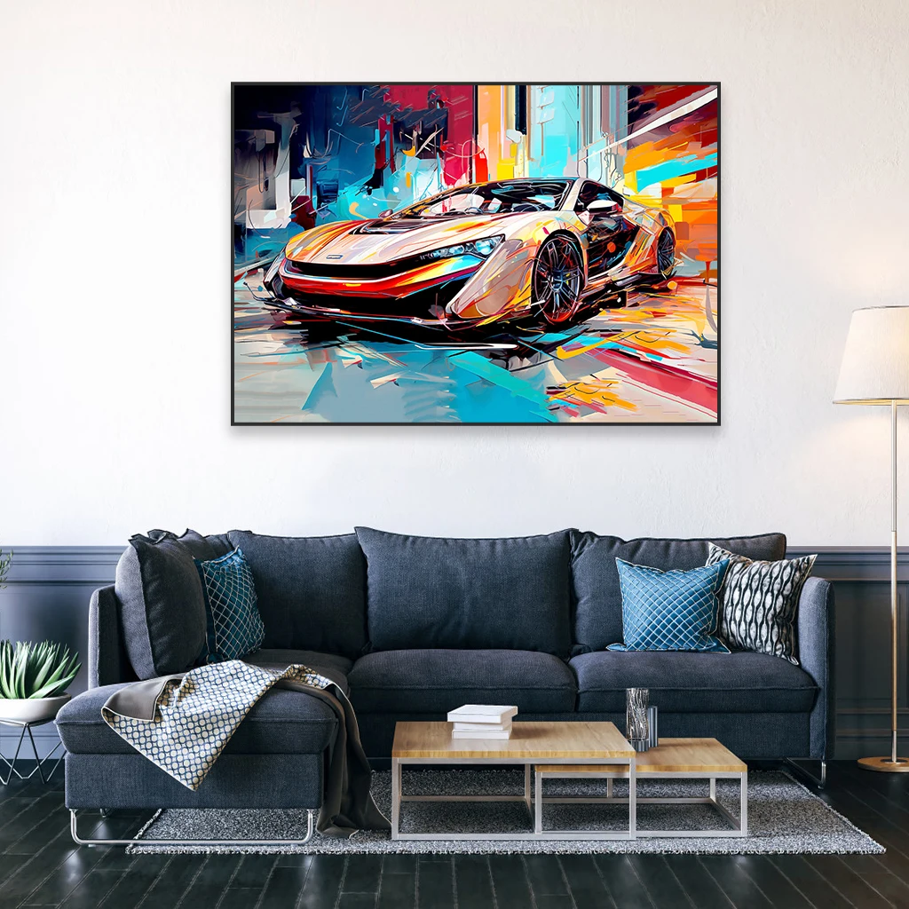 Абстрактный граффити настенный плакат с автомобилем модные автомобильные