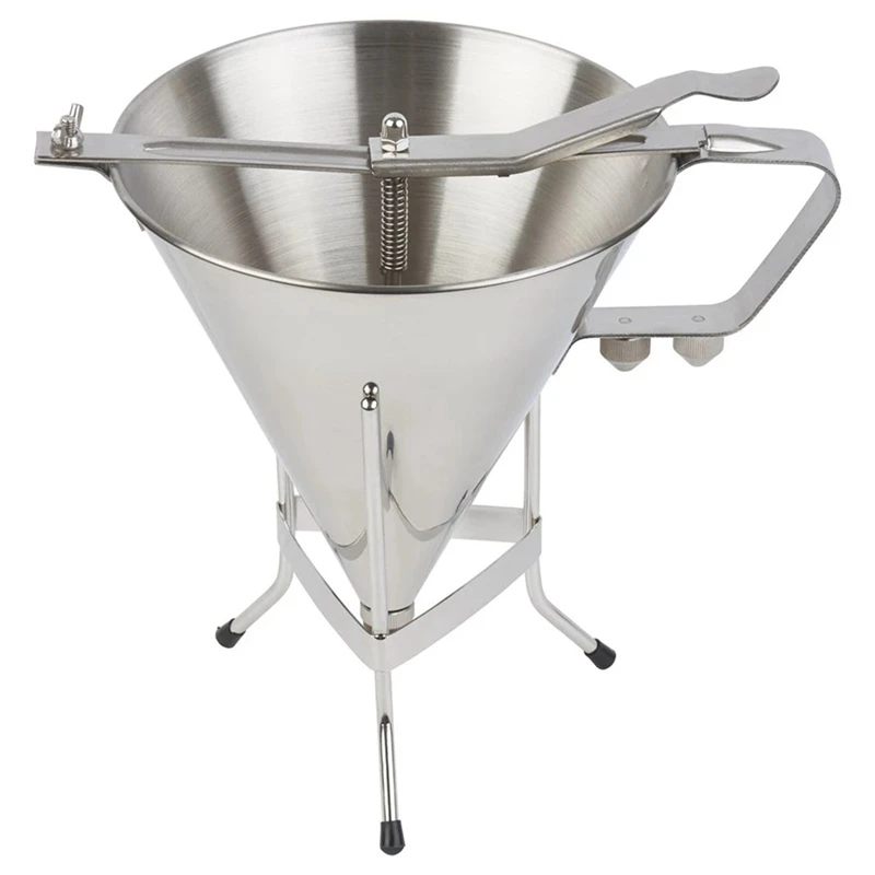 

1.75L Confectionery Funnel 304 Stainless Steel Baking Piston Funnel Bakery Use Cake Decorating Tool with 3 Nozzles