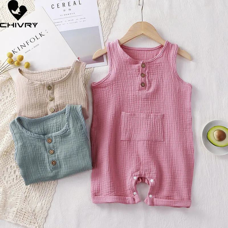 

Комбинезон летний тонкий дышащий с круглым вырезом, без рукавов