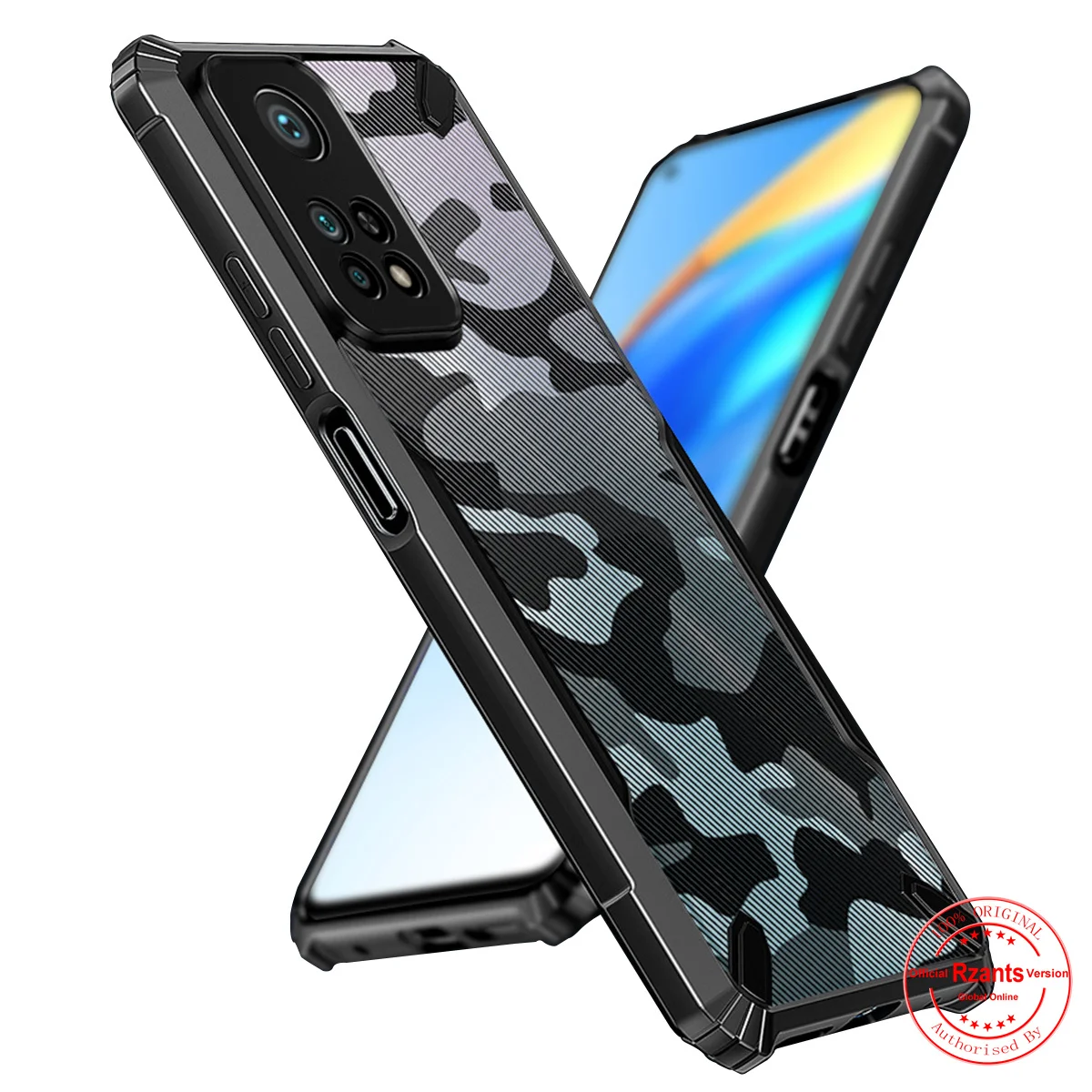 

Rzants For Xiaomi MI 10T Pro Half Clear Case [Camouflage Military Bull] Thin Strong Protection Phone Casing